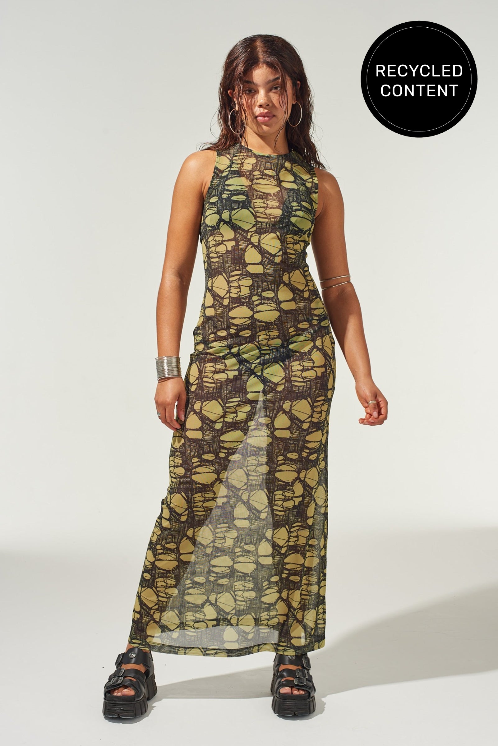 Mesh Sleeveless Maxi Dress – Urban Planet