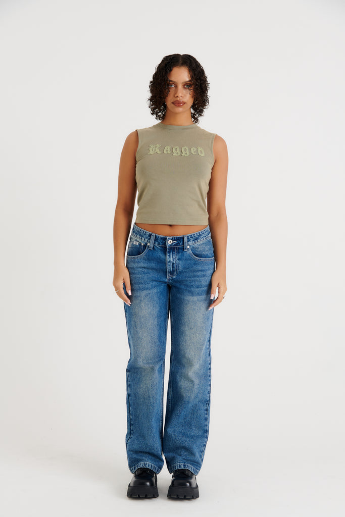 Relaxed Straight Leg Jean Blue