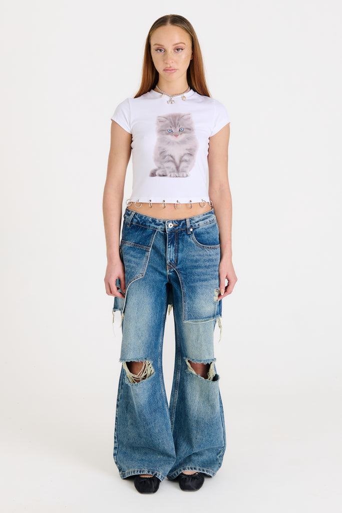Shadow Release Jean With Skirt Overlay