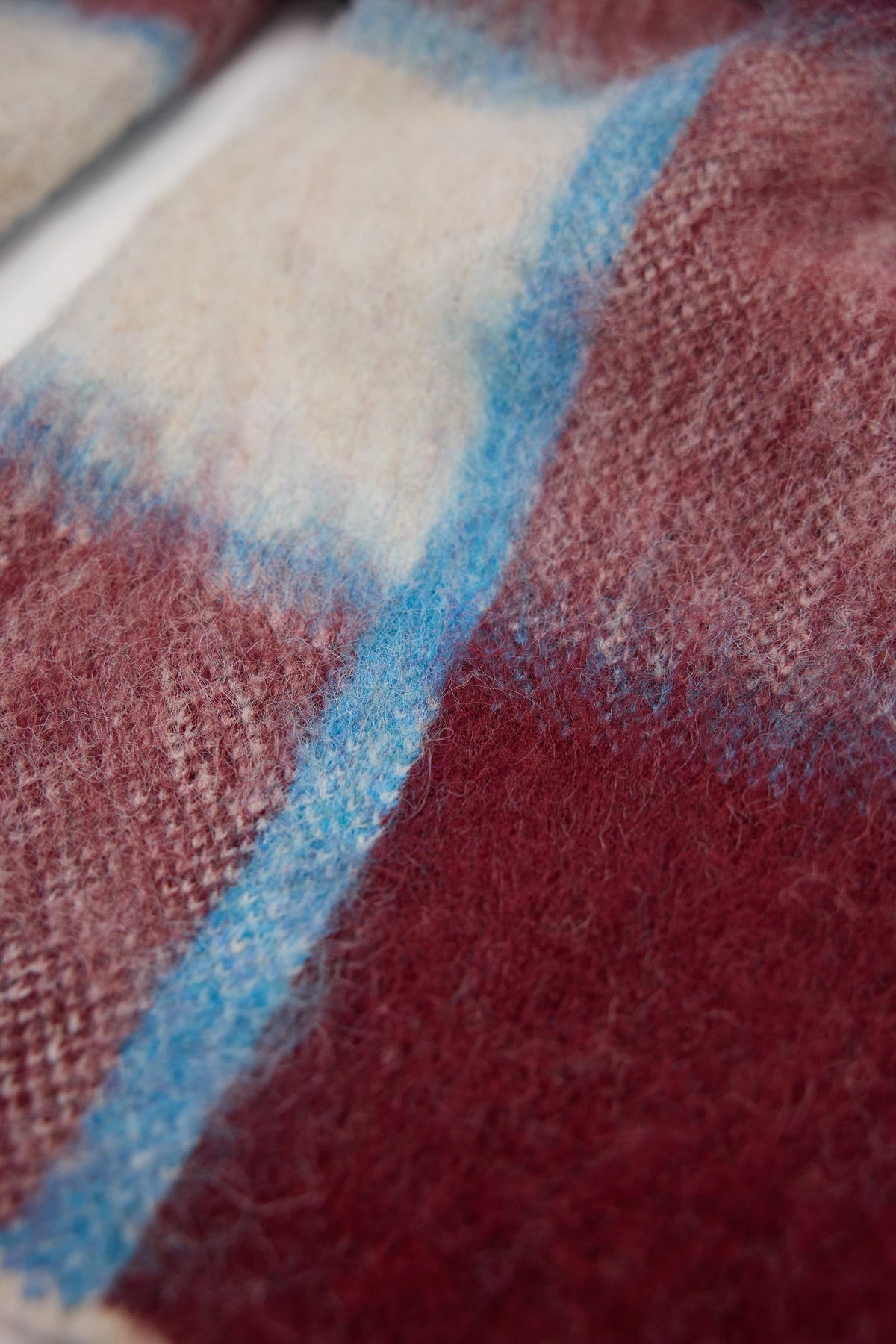 Red and blue check oversized blanket scarf