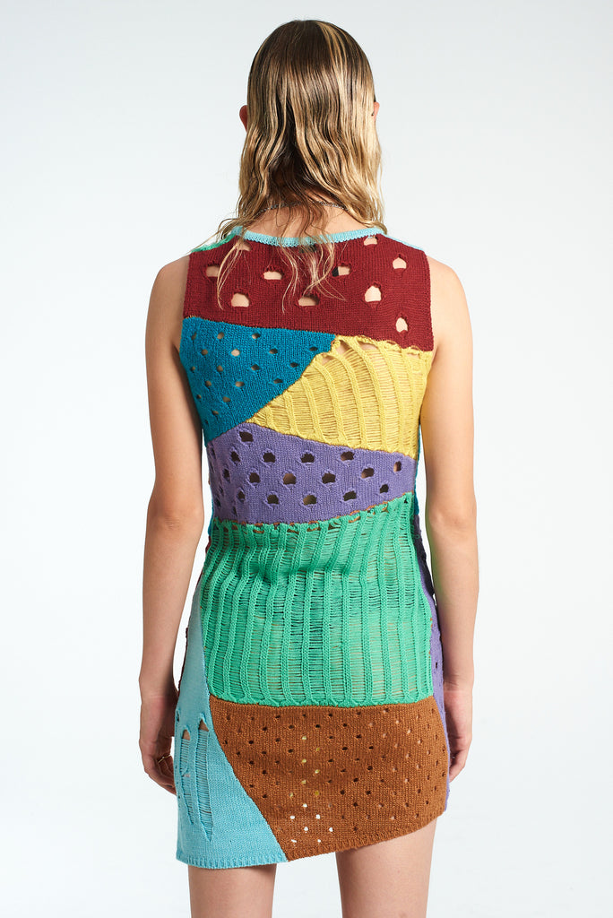 Scavenger Patchwork Knit Mini Dress