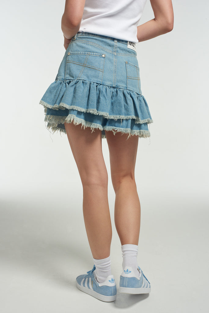 Morticia Mini Skirt Blue