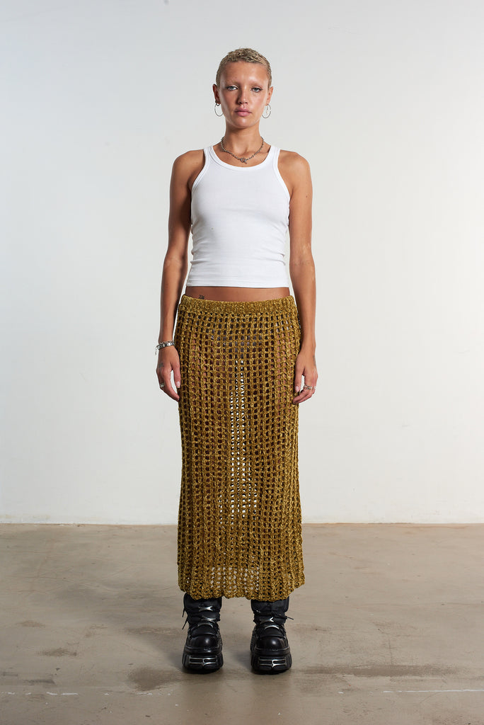 Cage Open Knit Maxi Skirt