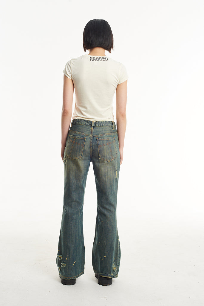 Alexa Distressed Bootcut Jean