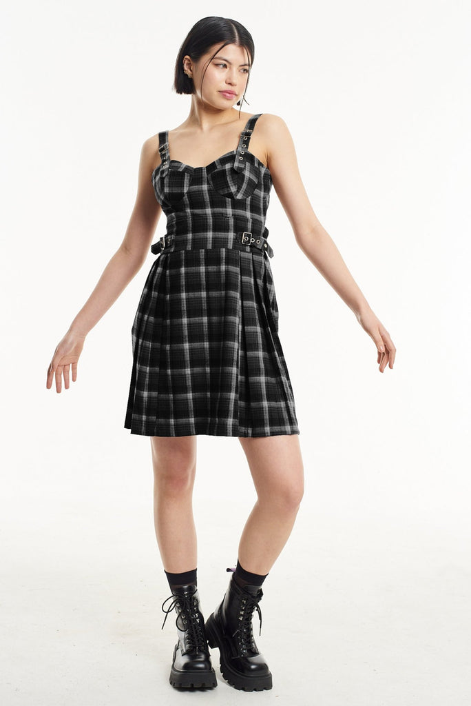 Monarch Check Corset Mini Dress