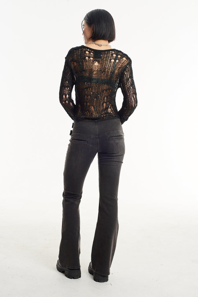 Minx Sequin Sheer Knit Top