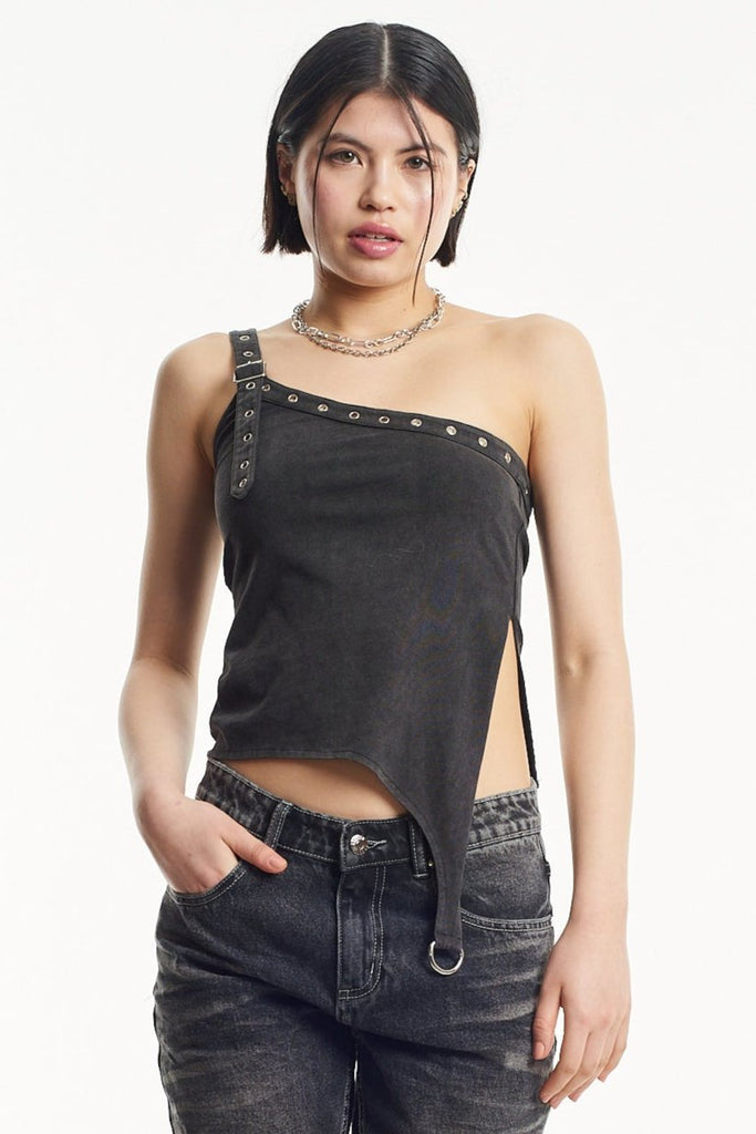 Alto Asymmetric Eyelet Top