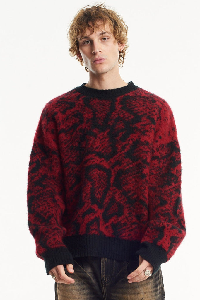 Evil Snake Print Knit Jumper