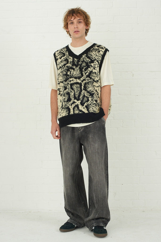 Sting Snake Print Knitted Vest