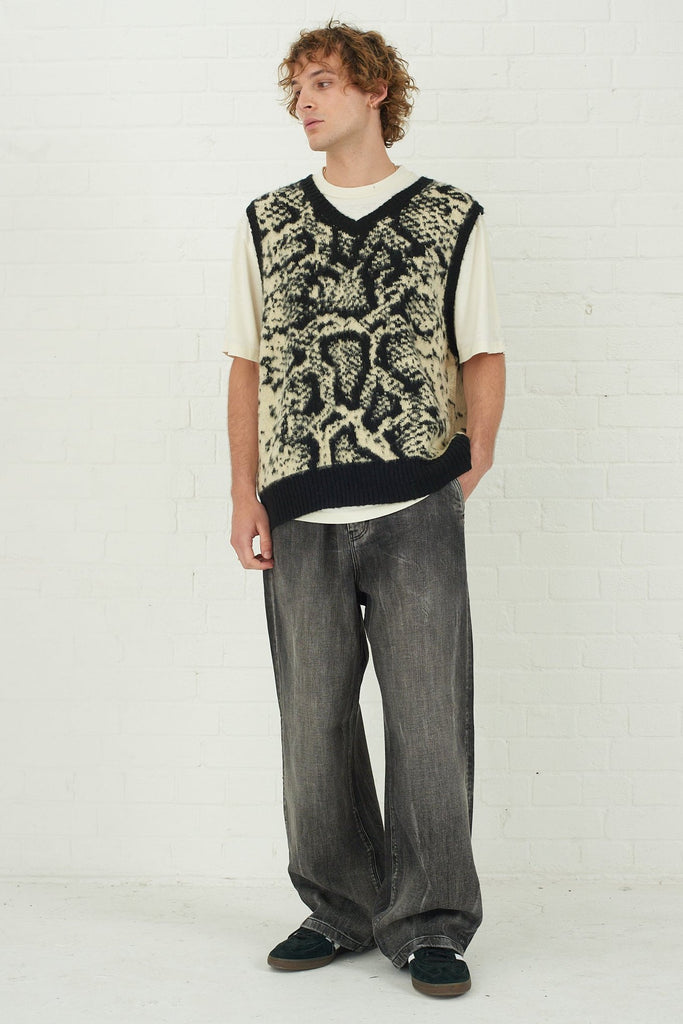 Sting Snake Print Knitted Vest