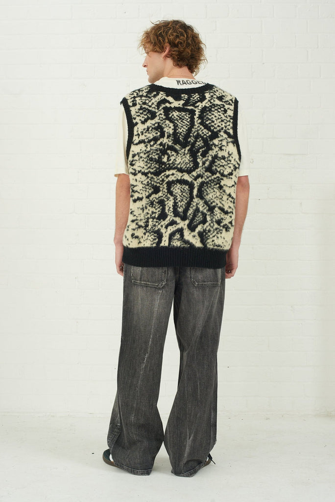 Sting Snake Print Knitted Vest