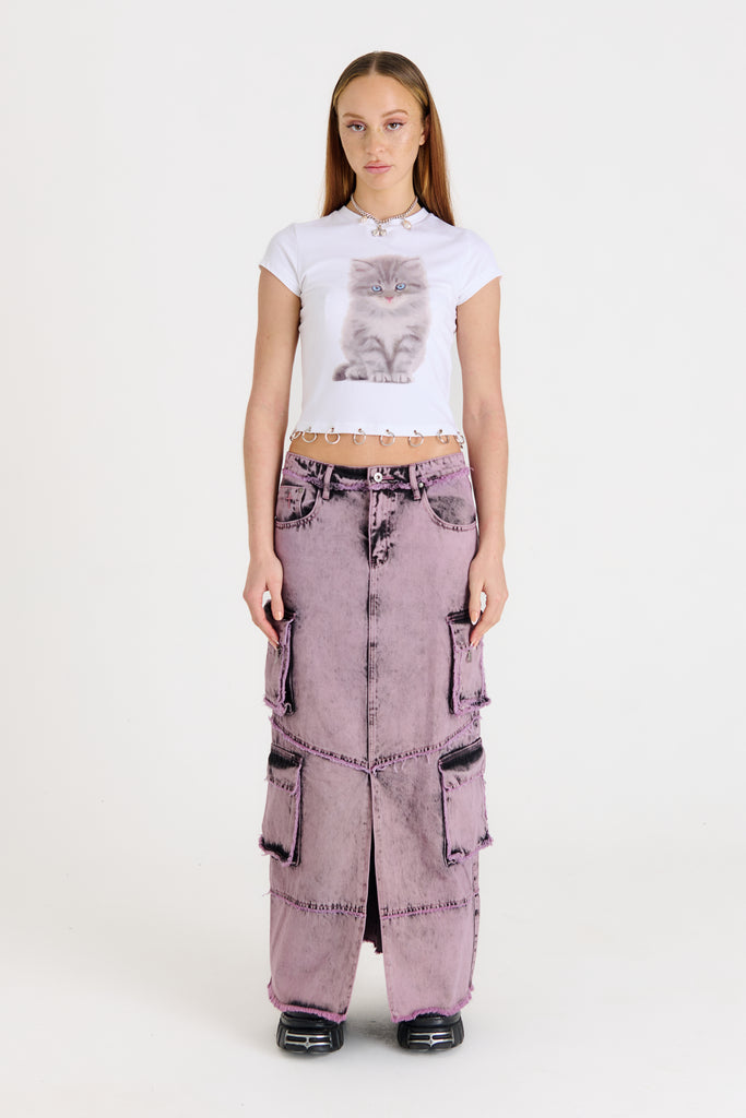 Vortex Denim Combat Maxi Skirt