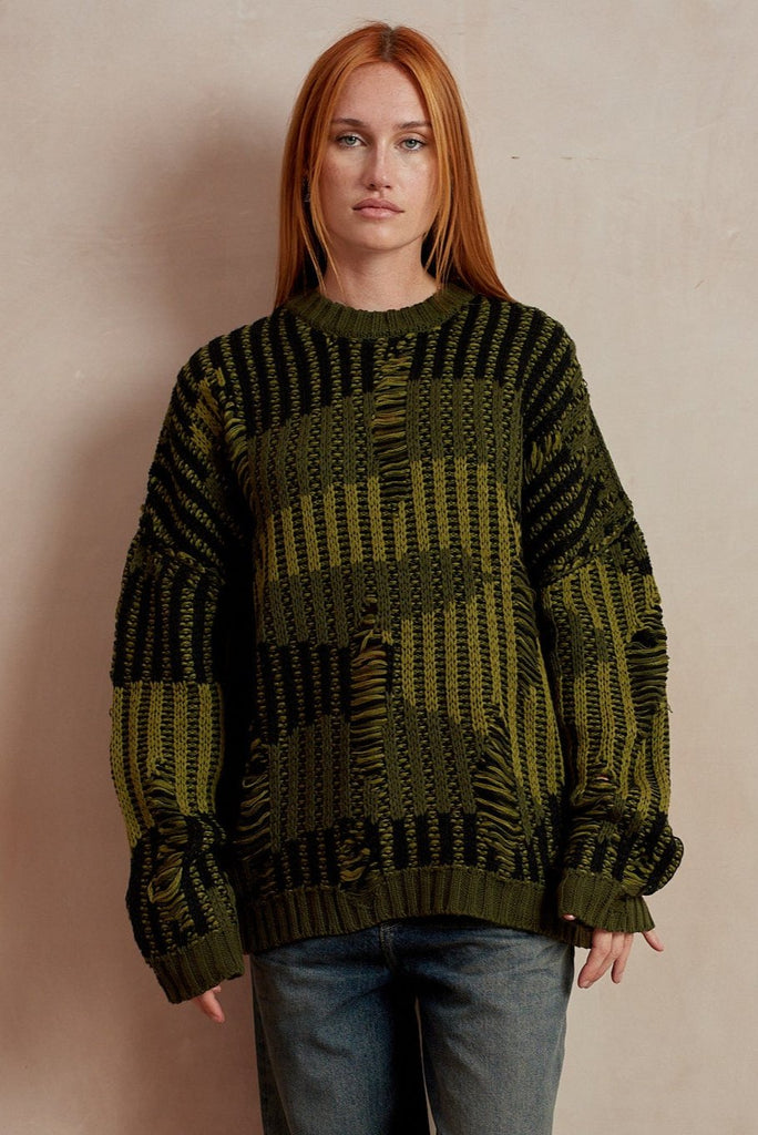 Gaia Abstract Camo Knit