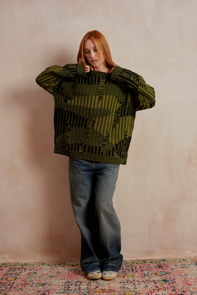 Gaia Abstract Camo Knit