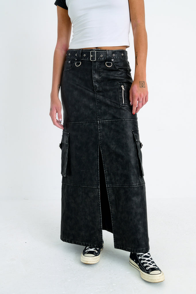 Mischief Faux Leather Maxi Skirt