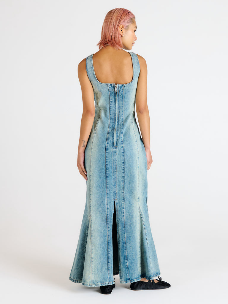 Miss World Denim Maxi Dress