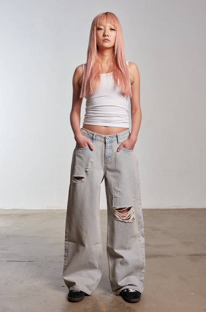 Pink Wash Distressed Release Jean