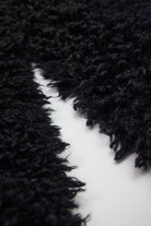 Black shaggy faux fur oversized scarf