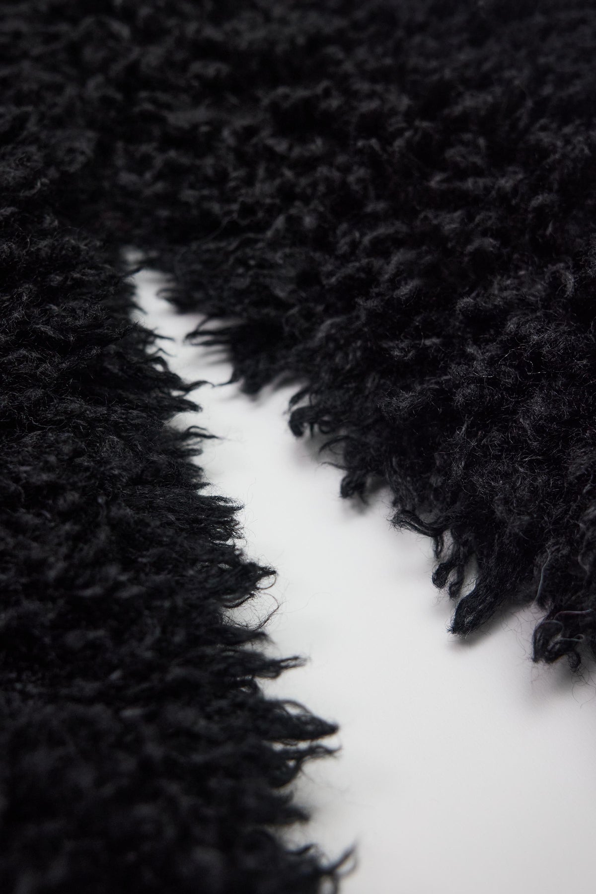 Black shaggy faux fur oversized scarf