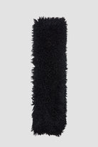 Black shaggy faux fur oversized scarf