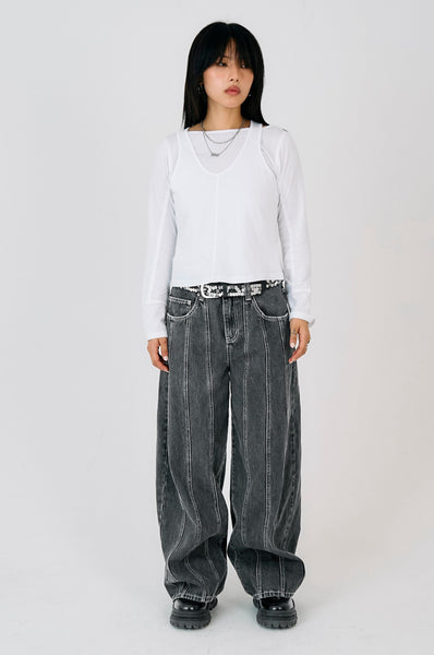 Grey Rinse Panel Seam Jeans – The Ragged Priest