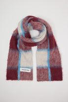 Red and blue check oversized blanket scarf