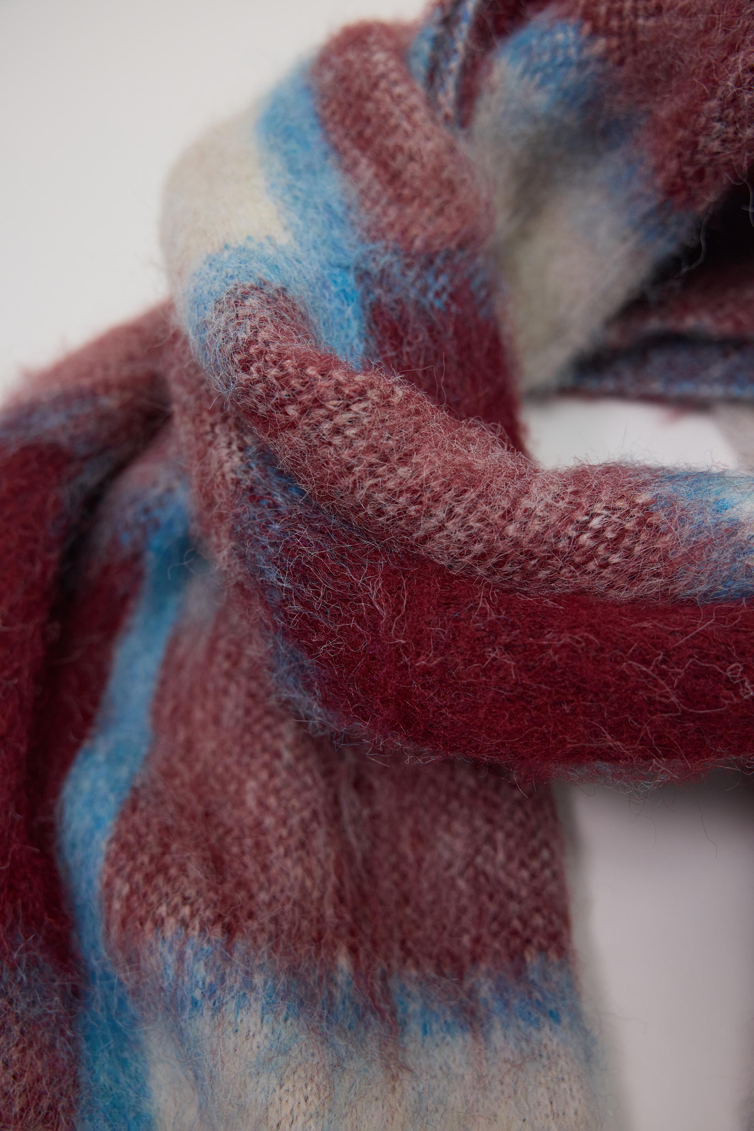 Red and blue check oversized blanket scarf