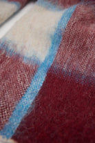 Red and blue check oversized blanket scarf