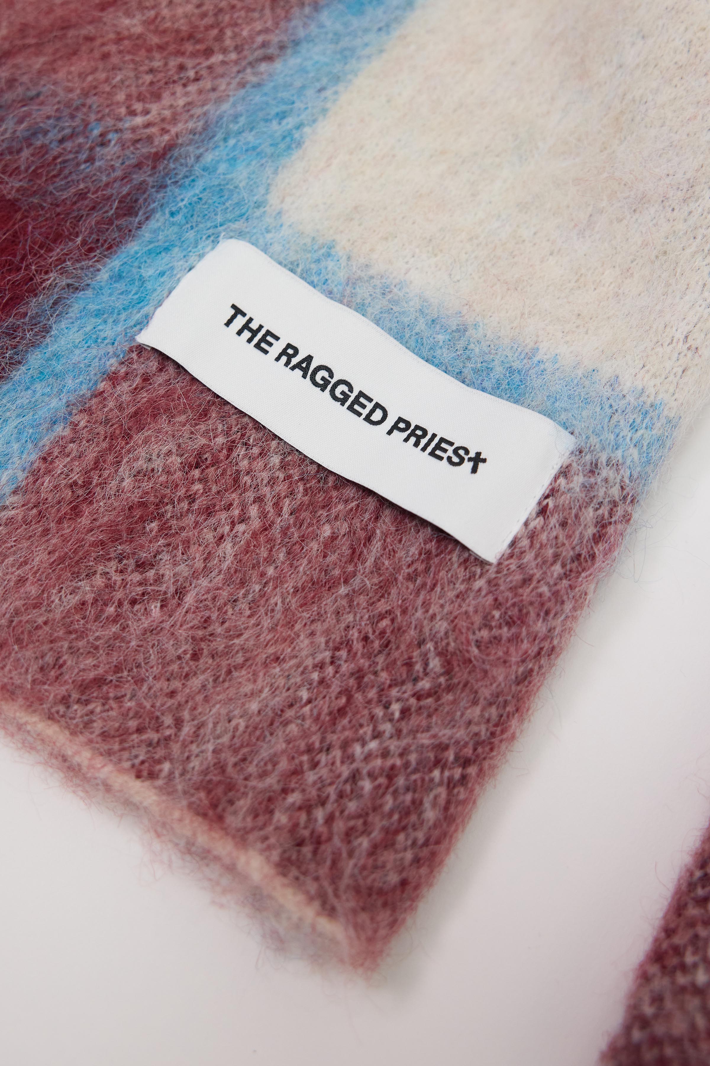Red and blue check oversized blanket scarf