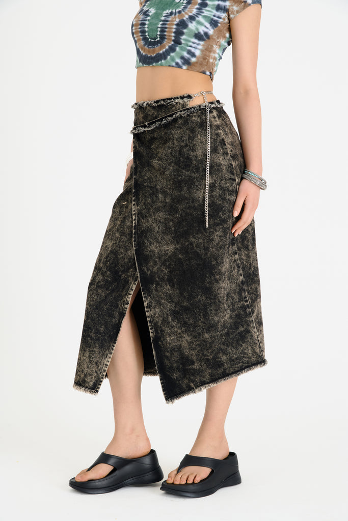 Rune Denim Maxi Skirt