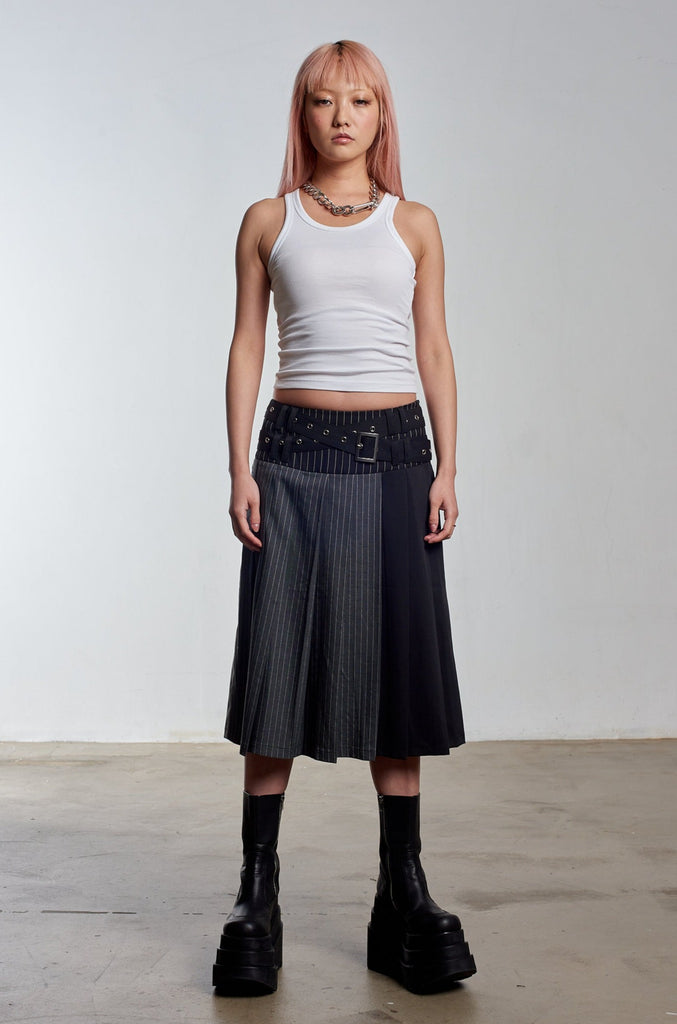 Warrior Pleated Midi Skirt