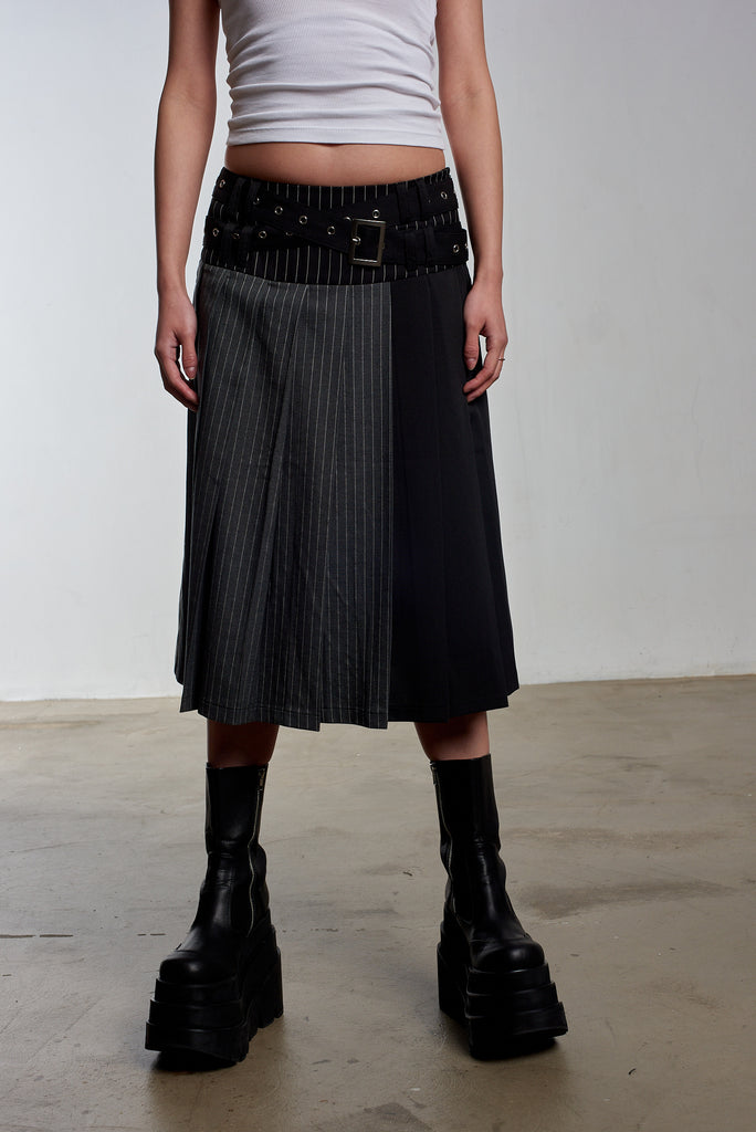Warrior Pleated Midi Skirt