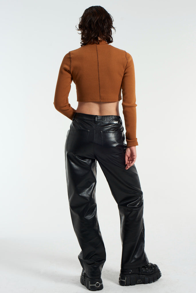 Faux Leather Rider Pants