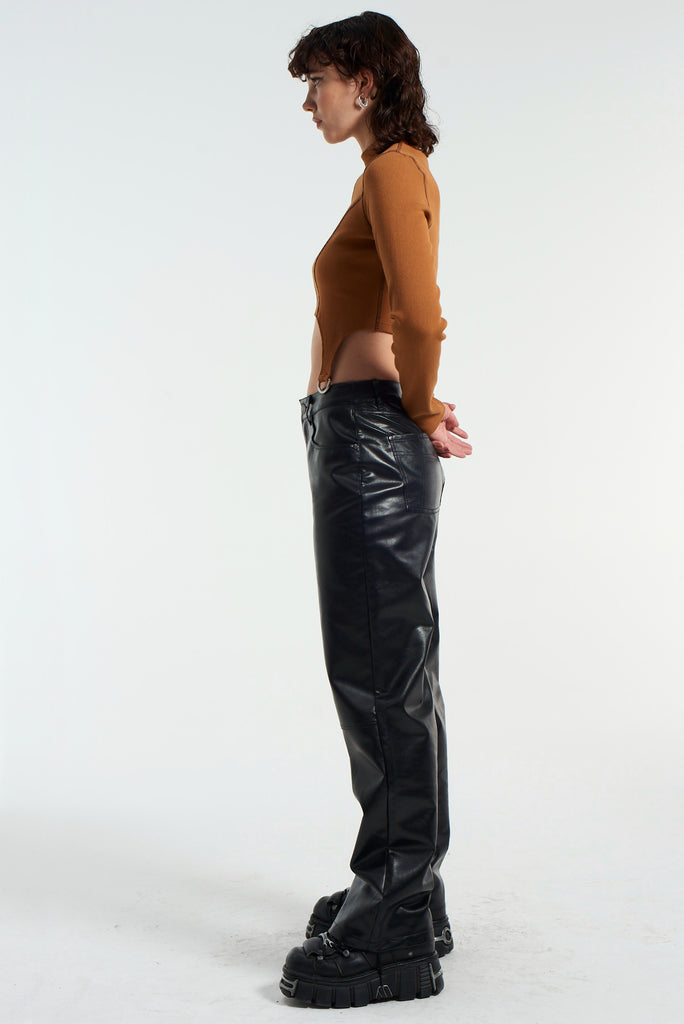 Faux Leather Rider Pants