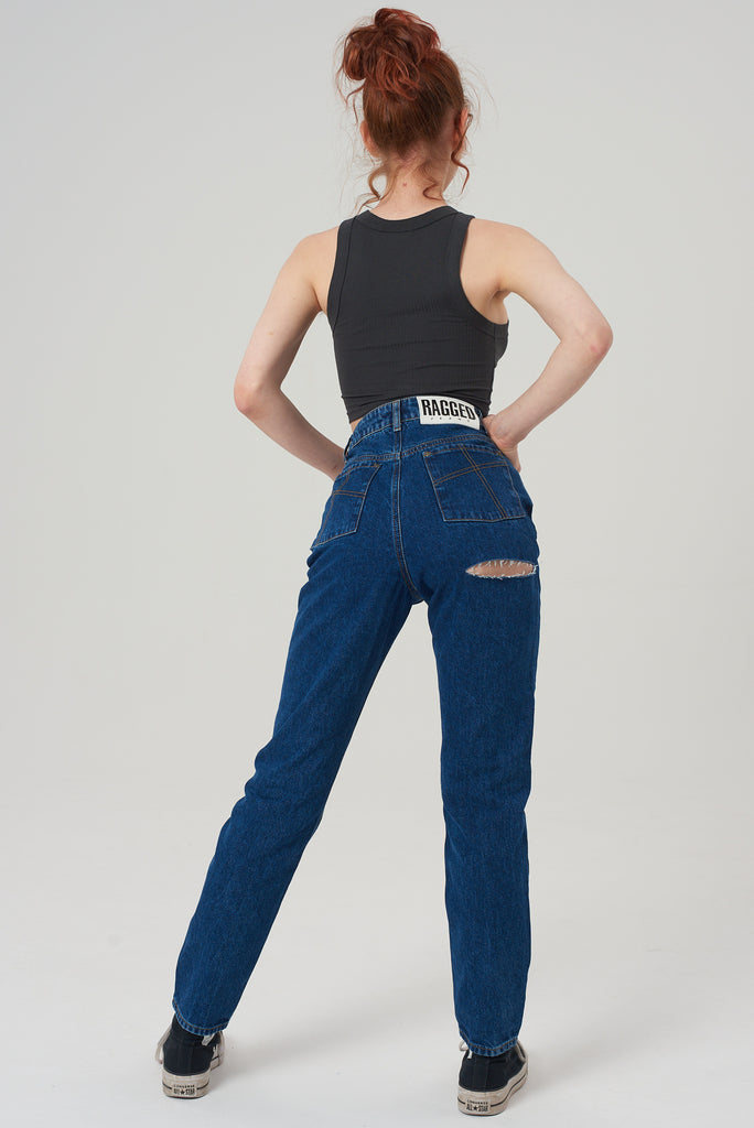 Butt cut jeans - indigo
