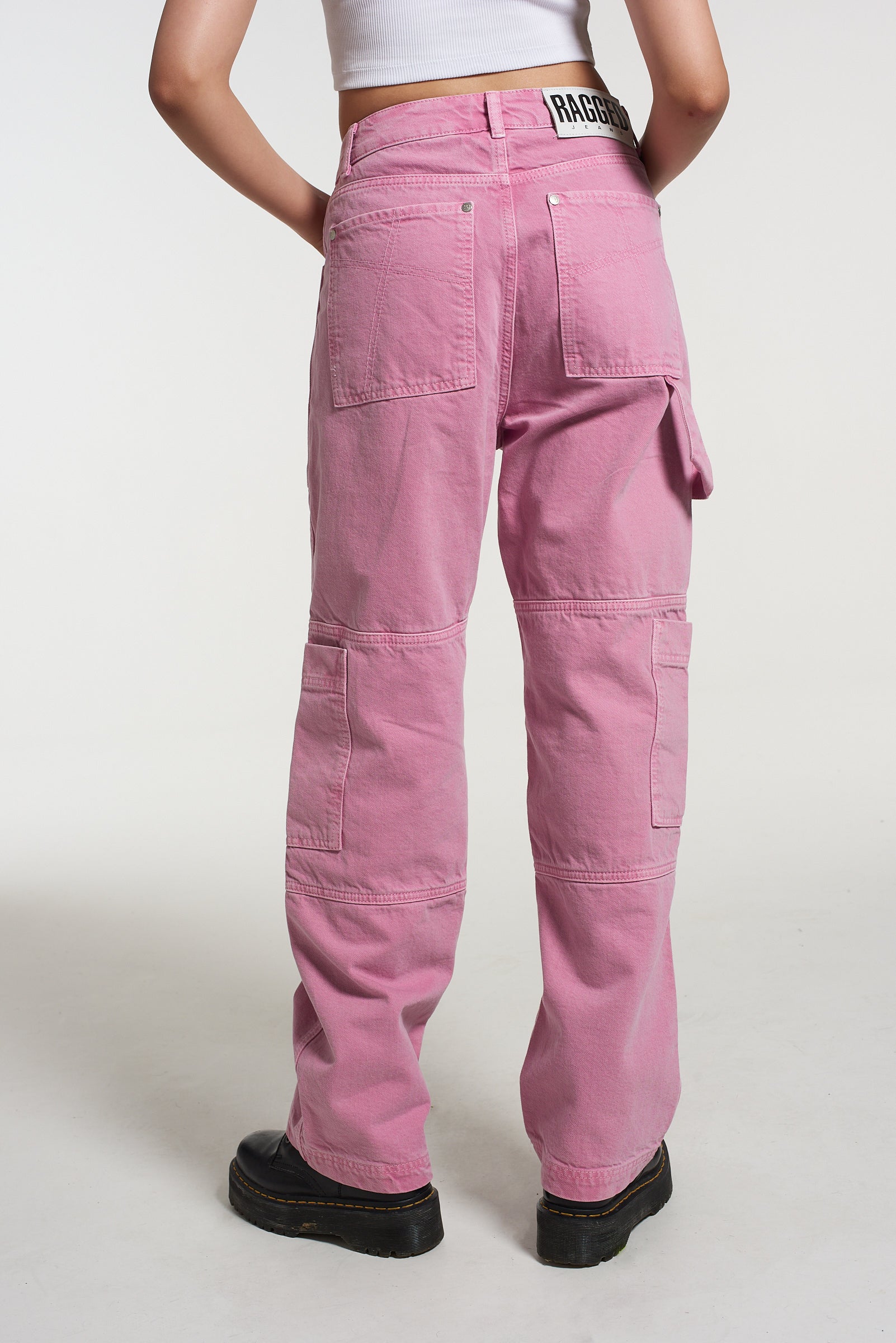 The Ragged Priest Baggy Wide Leg Jeans - Pink