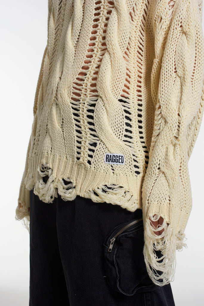Distressed Cable Knit