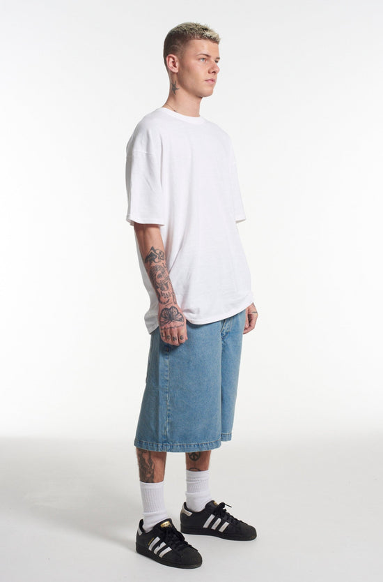 Skater Shorts Mid Blue – The Ragged Priest