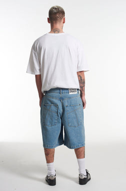 Skater Shorts Mid Blue – The Ragged Priest