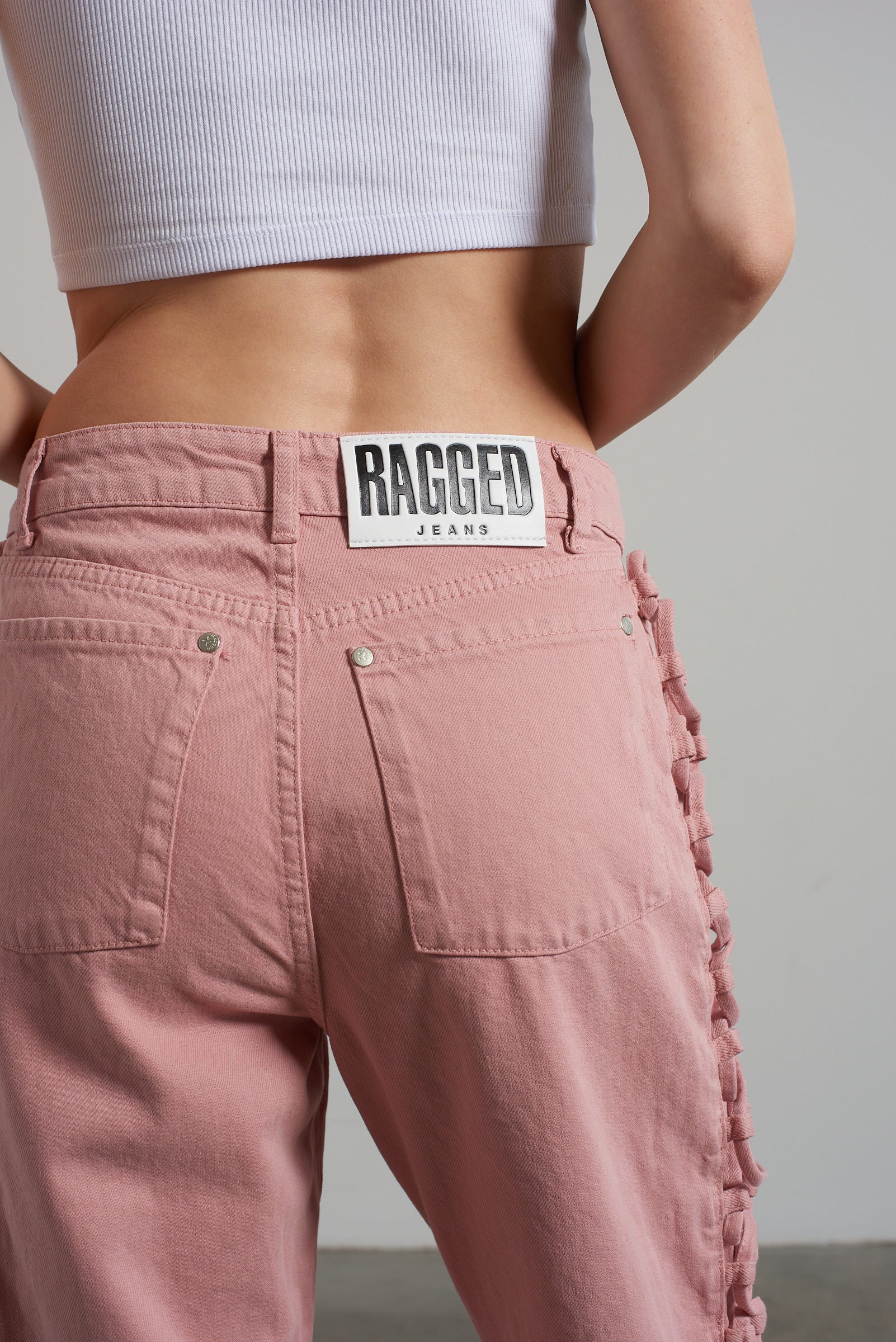 The Ragged Priest Baggy Wide Leg Jeans - Pink