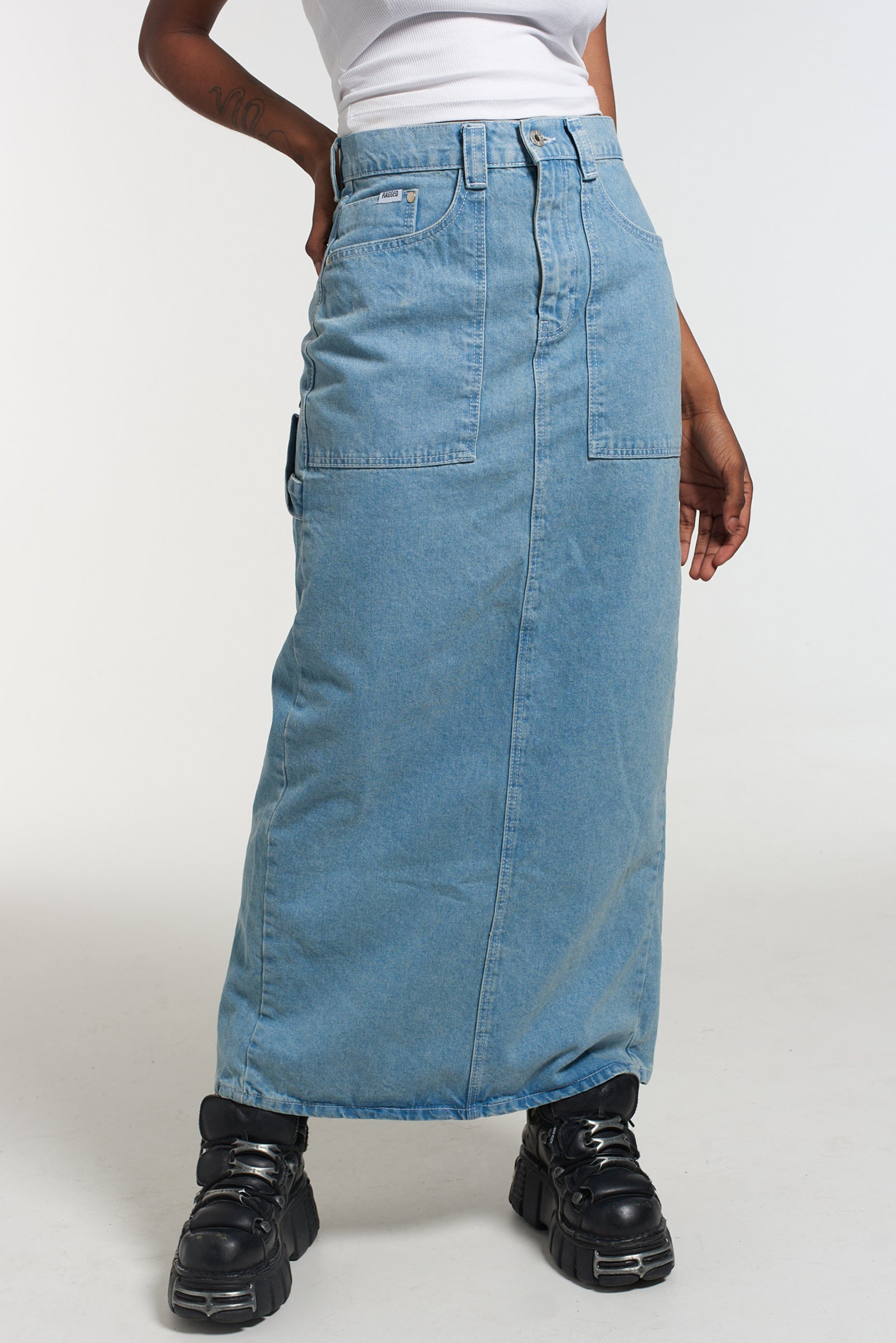 Carpenter Maxi Skirt - Blue – The Ragged Priest